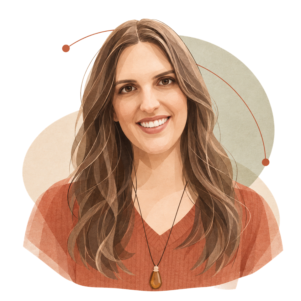 An illustrated portrait of Bri Stanback, smiling