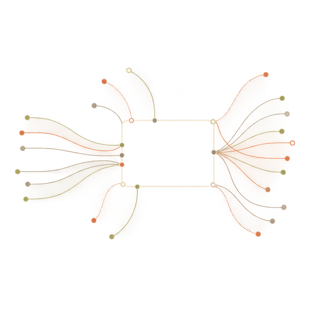 Threads connect to the edges and corners of an interface as well as its intended connection points.