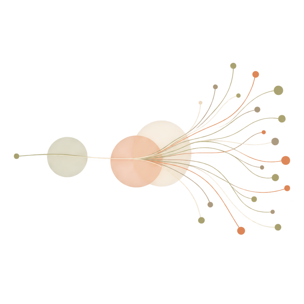 A smaller individual stream branches into a larger collection of streams.